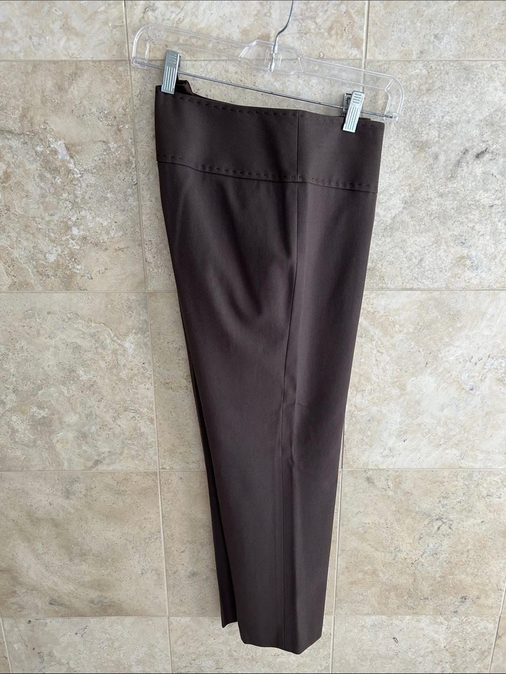 Elie Tahari Chocolate Brown Slim Straight Trousers
